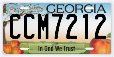 GA license plate CCM7212