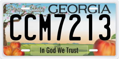GA license plate CCM7213