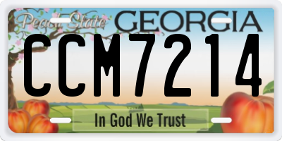 GA license plate CCM7214