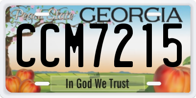 GA license plate CCM7215