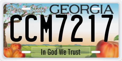 GA license plate CCM7217