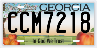 GA license plate CCM7218