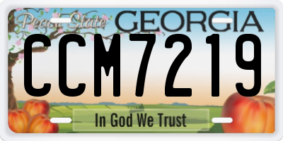 GA license plate CCM7219