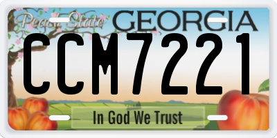 GA license plate CCM7221