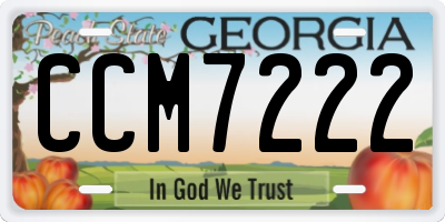 GA license plate CCM7222