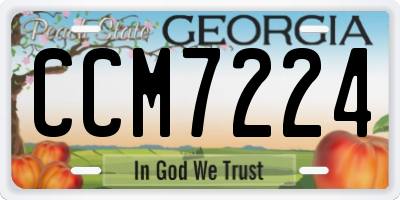 GA license plate CCM7224