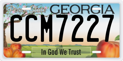 GA license plate CCM7227