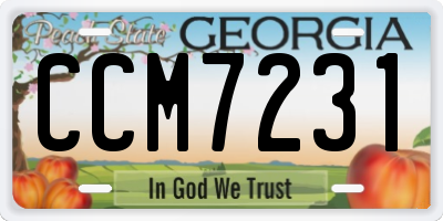 GA license plate CCM7231