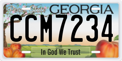 GA license plate CCM7234
