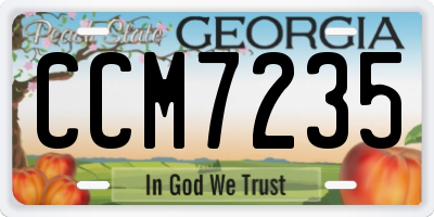 GA license plate CCM7235