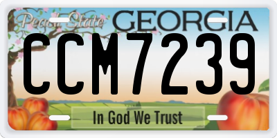 GA license plate CCM7239