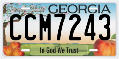 GA license plate CCM7243