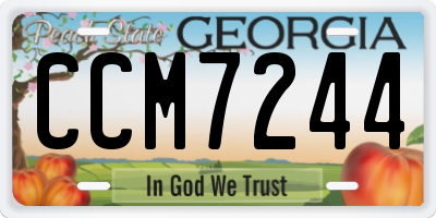 GA license plate CCM7244