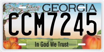 GA license plate CCM7245