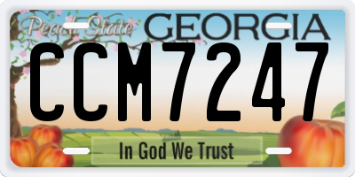 GA license plate CCM7247