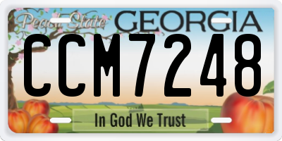 GA license plate CCM7248