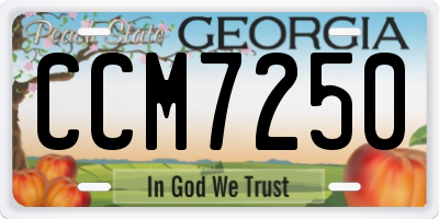 GA license plate CCM7250