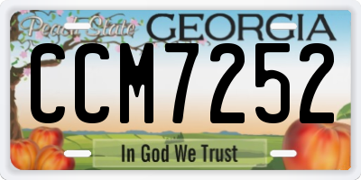 GA license plate CCM7252