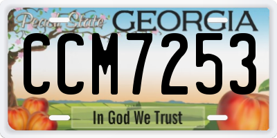 GA license plate CCM7253