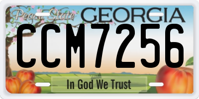GA license plate CCM7256