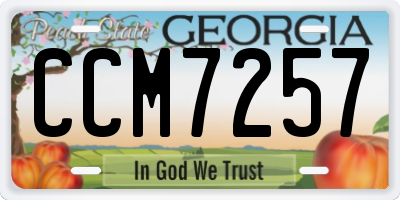 GA license plate CCM7257
