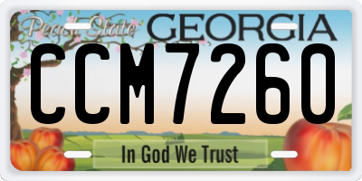 GA license plate CCM7260