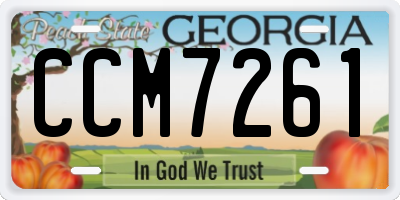 GA license plate CCM7261