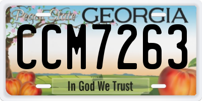 GA license plate CCM7263