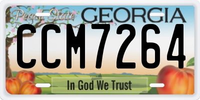 GA license plate CCM7264