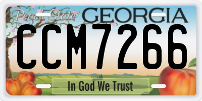GA license plate CCM7266