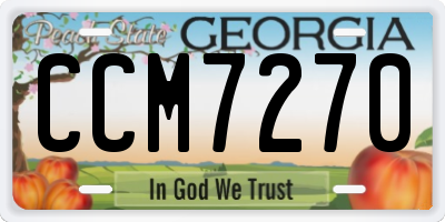 GA license plate CCM7270