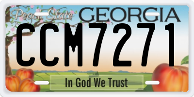 GA license plate CCM7271