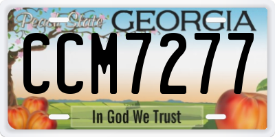 GA license plate CCM7277
