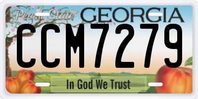 GA license plate CCM7279