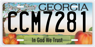 GA license plate CCM7281