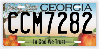 GA license plate CCM7282