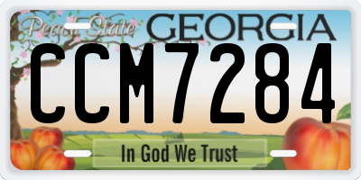 GA license plate CCM7284