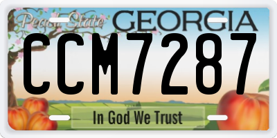 GA license plate CCM7287