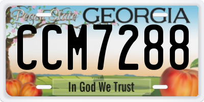 GA license plate CCM7288