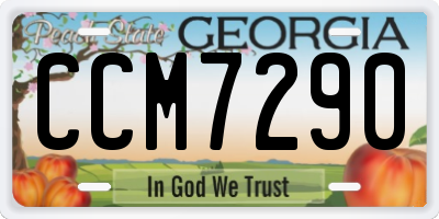 GA license plate CCM7290
