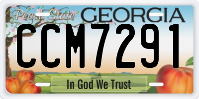 GA license plate CCM7291