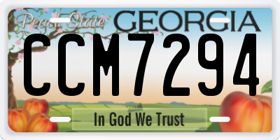 GA license plate CCM7294