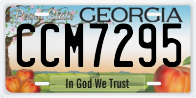 GA license plate CCM7295