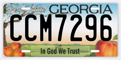 GA license plate CCM7296