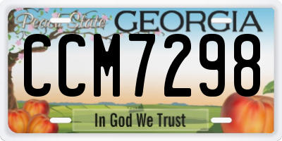 GA license plate CCM7298