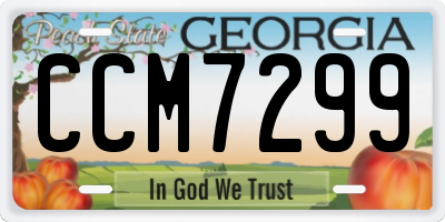 GA license plate CCM7299