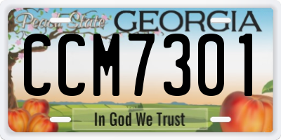 GA license plate CCM7301