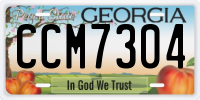 GA license plate CCM7304