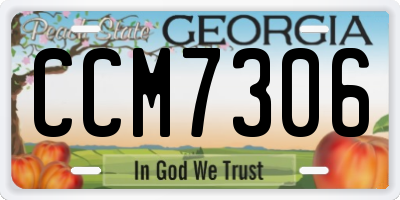 GA license plate CCM7306