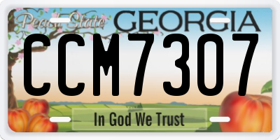 GA license plate CCM7307